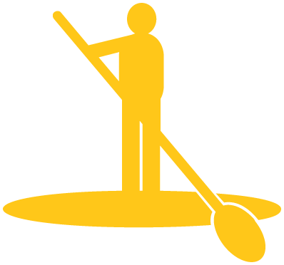 Stand Up Paddle Boarding Icon," "SUP Symbol," or "Person Paddleboarding.